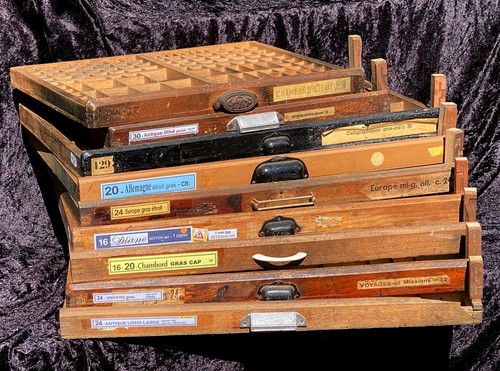Setzkasten schublade holz - 1x,