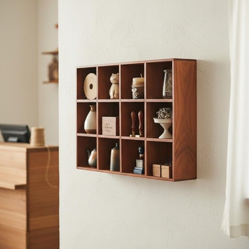 Holzregal mit fächern - holzregal,
